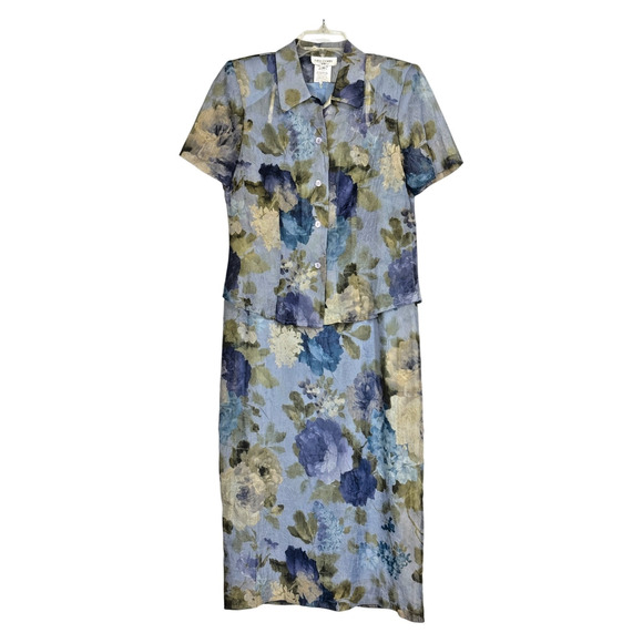 VTG Miss Dorby Dress Set 10 Maxi Sheer Floral Chiffon Ethereal Fairy WhimsiGoth - Picture 1 of 14